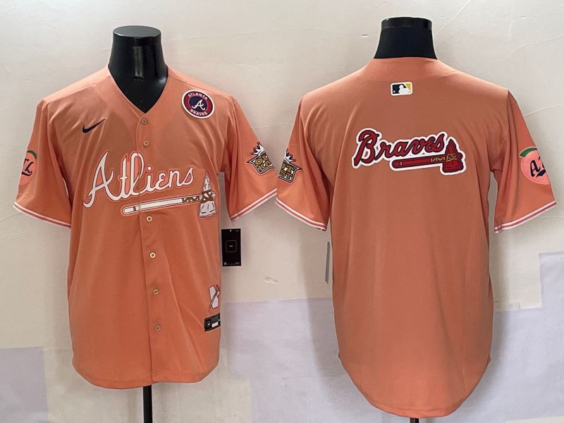 Men Atlanta Braves Blank Orange Five generations Joint Name 2025 Nike MLB Jersey style 9